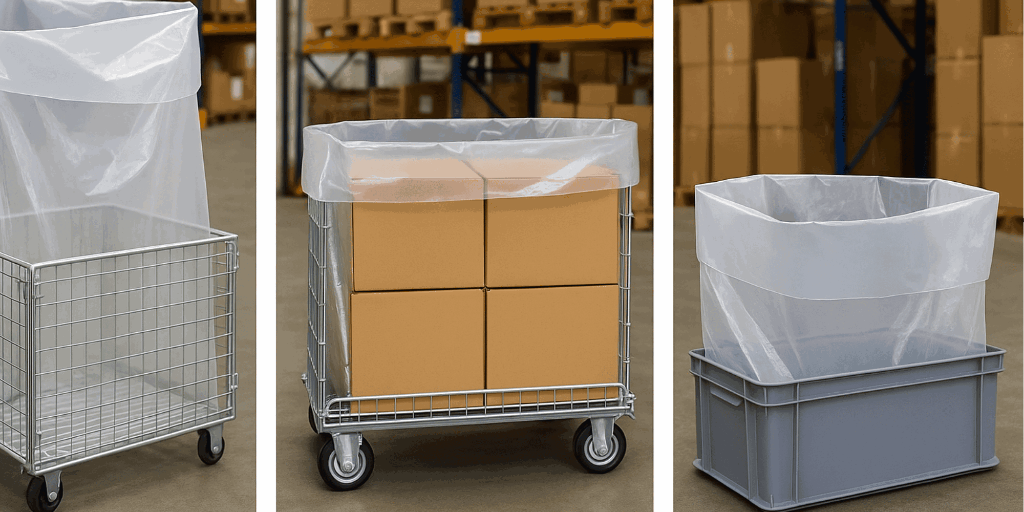 20 Stueck - XXL Muellsaecke 250 Liter Transparent 60my - Extra Reissfest 150cm lang - Profi Entsorgungssack-1SFB700-550X150060_20