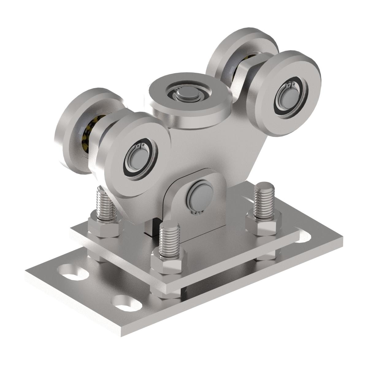 Schiebetor Laufwagen 5-rdrig Edelstahl V2A fr Profil 60x60 mm-89-11H834460X60-A.4