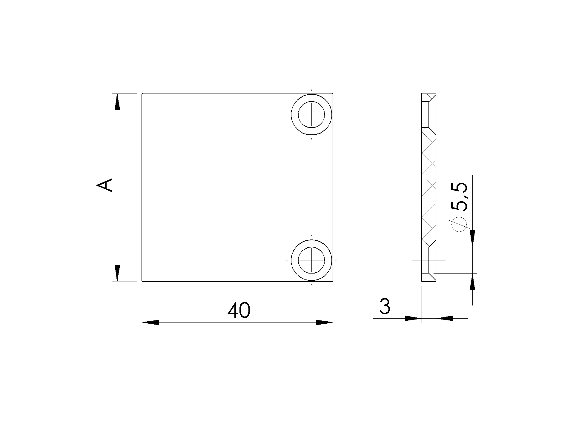 Adapterkappe Aluminium 40 x 40 x 3 mm fuer 20 mm Fuellungen- Anthrazit RAL 7016-89-11FGCA40X40R7016-A.4