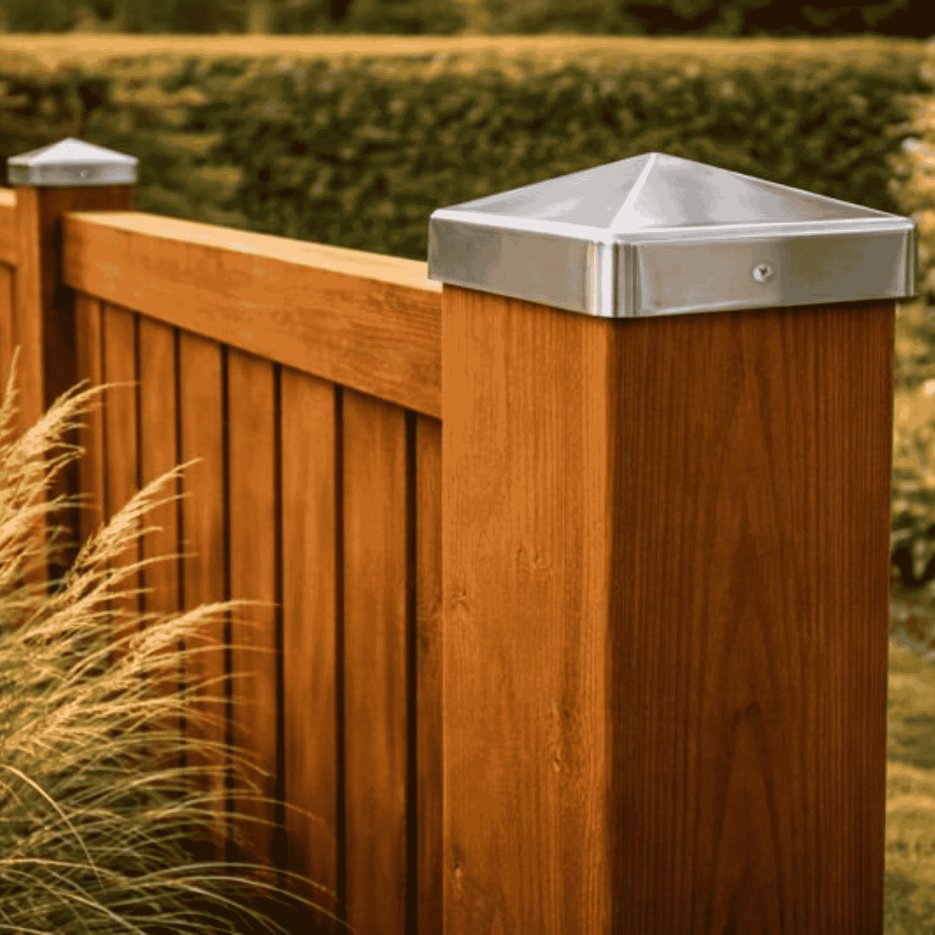 Pfostenkappe 90x90 mm Edelstahl V2A geschliffen – 10er Set inkl. Schrauben-60220-90-022