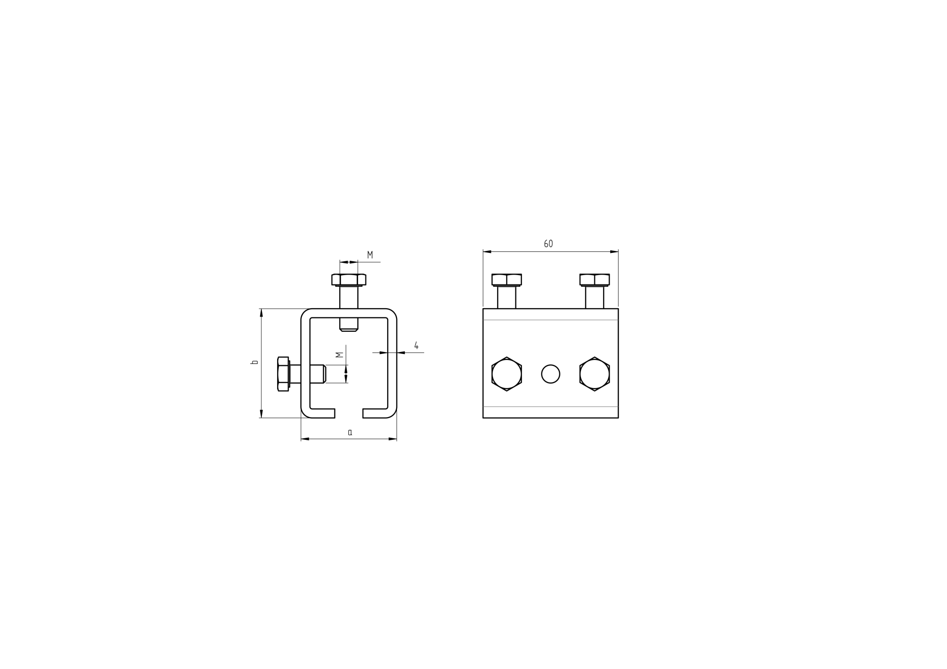 Profilverbinder Stahl verzinkt fr Profil 33 x 34 mm mit M8 Schrauben-89-11H2333X34-A.4