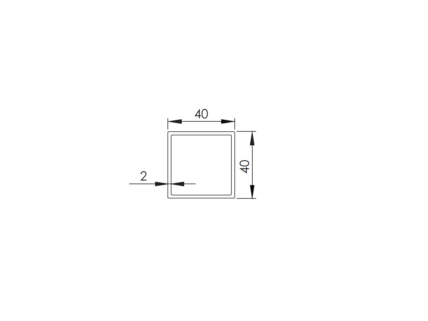 Vierkantprofil Stahl 40 x 40 x 2 mm 6000 mm feuerverzinkt-89-11ZN40X40X26000-A.4