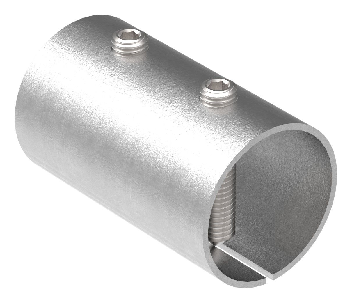 Verbindungshuelse V2A fuer Rohr Ø 42-4 x 2-5 mm- L 65 mm- mit Schrauben-11-3383.4