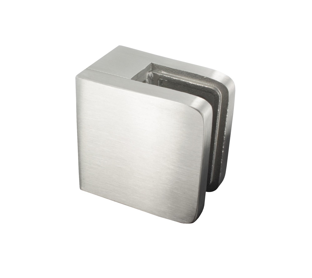 Glasklemme 45x45x27 mm Flach - gerade- fuer 6-0 mm ESG Glas-18-21-0.5