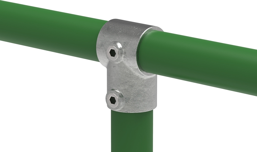 Rohrverbinder T-Stueck kurz Ø 42-4 mm -1 1-4- - 33-7 mm -1- - Temperguss verzinkt - 101C42-B34-101C42-B34