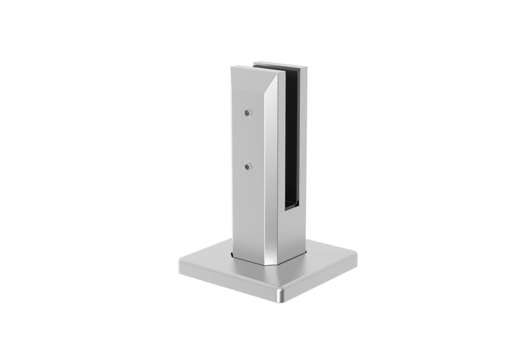 Edelstahl Glashalter stehend - Klemmbeschlag fuer 12-13-5mm Glas - AISI 316-89-11A146220014-A.4