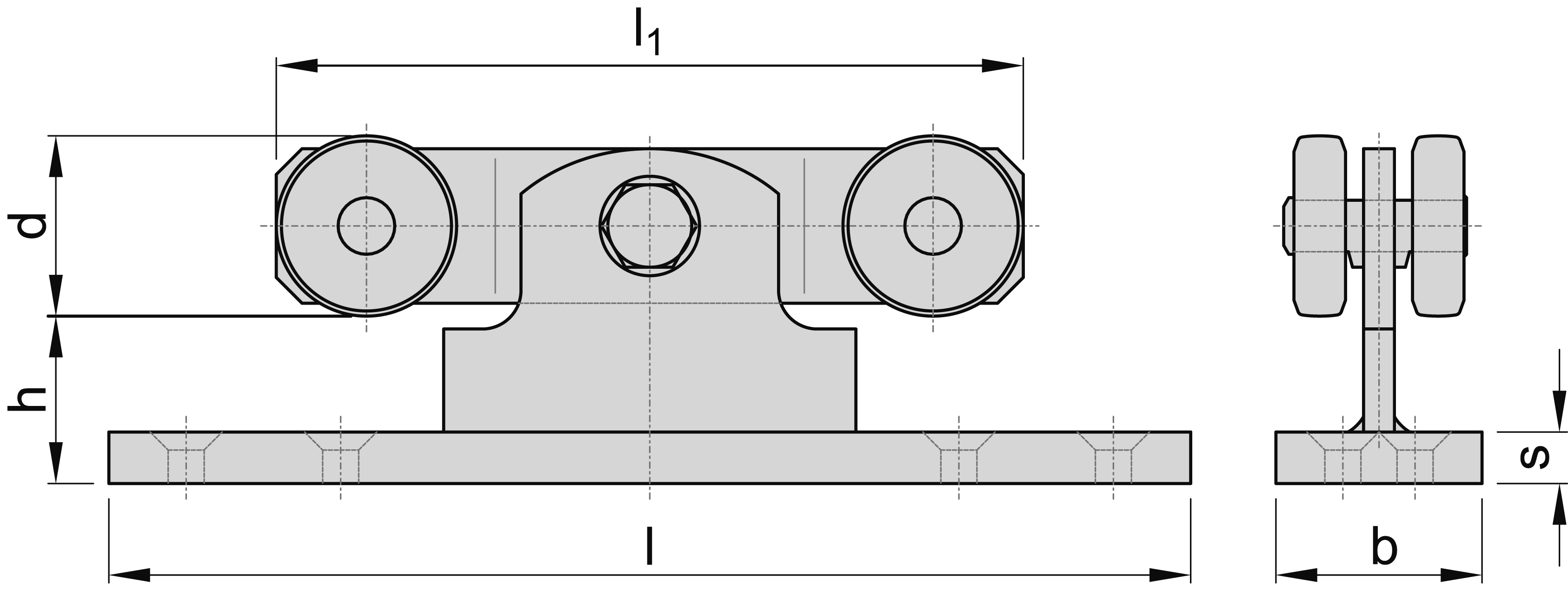 Doppelrolle mit Flanschpendel Groesse 0 MEA 10336990-60-0129.7
