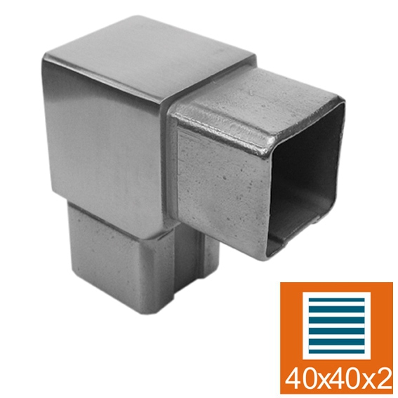 Ecke V2A 90° zum Stecken und Kleben fuer 40 x 40 x 2-0 mm-11-3851-A.4