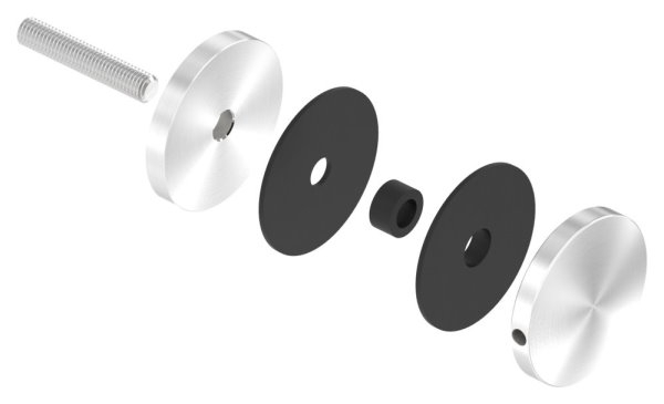 Glaspunkthalter Ø 62 mm- V2A- Anschluss- Flach mit AbP-10-6200.4