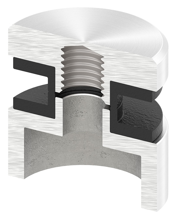 Glaspunkthalter Edelstahl V4A Ø 30 mm flach – Premium Punkthalter-10-5000.1