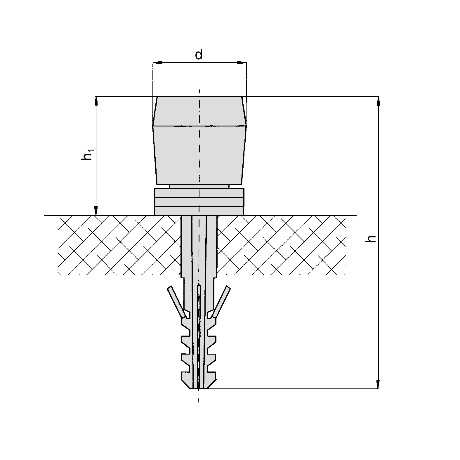Bodenfuehrungsrolle mit Duebel Groesse 19 MEA 10337702-60-0005.10