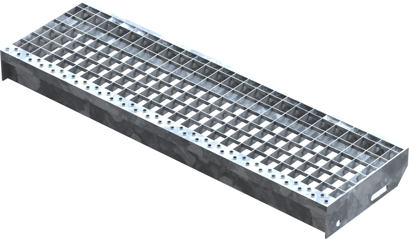 Gitterroststufe Treppenstufe Masse- 800x240 mm 30-30 mm S235JR -St37-2- im Vollbad feuerverzinkt-40-802430.7