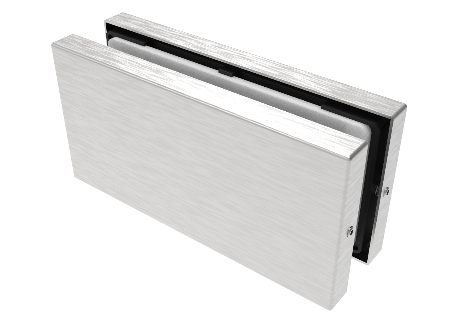 Glasverbinder Glas-Glas fuer 10-12mm Glas- Edelstahl AISI 304 geschliffen-89-11GS304ZP882S-A.4