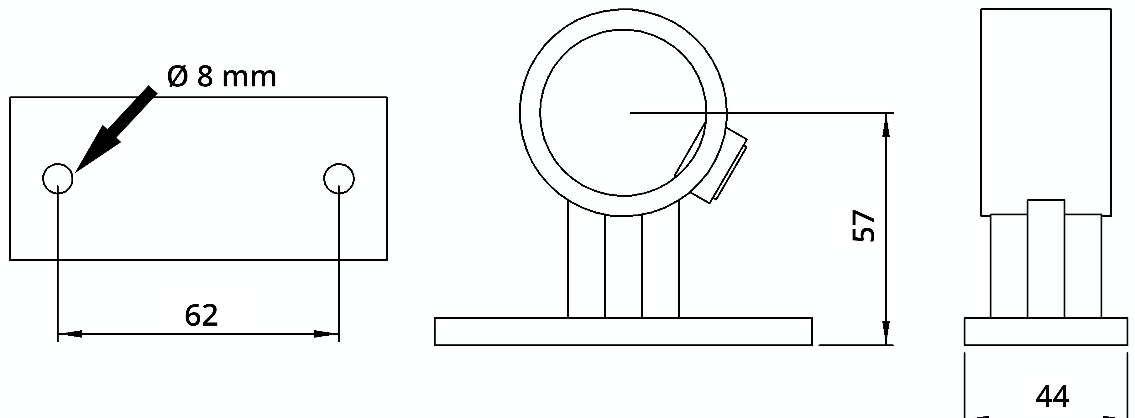 Rohrverbinder - Handlaufhalterung - 143B34 - 33-7 mm - 1- - Feuerverzinkt u. Elektrogalvanisiert-143B34