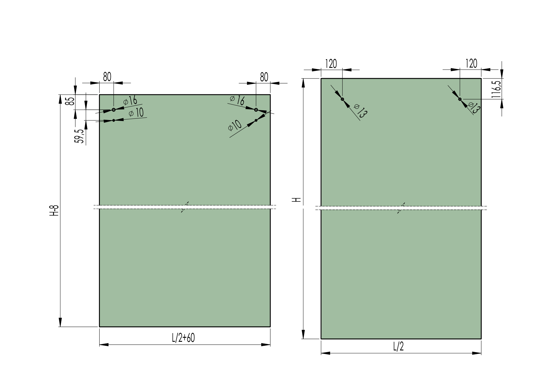 Schiebetuersystem Beschlagset fuer Glas 8-10mm- Edelstahl AISI 304 Glanz-89-11GS304P9802PCR-A.4