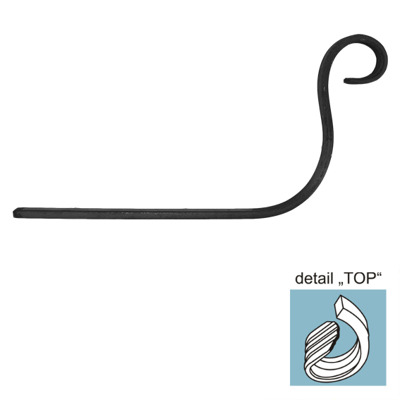 Zierelement Stahl 135x260mm- Rechteckprofil 12x6mm-89-11E317TOP13512X6-A.4