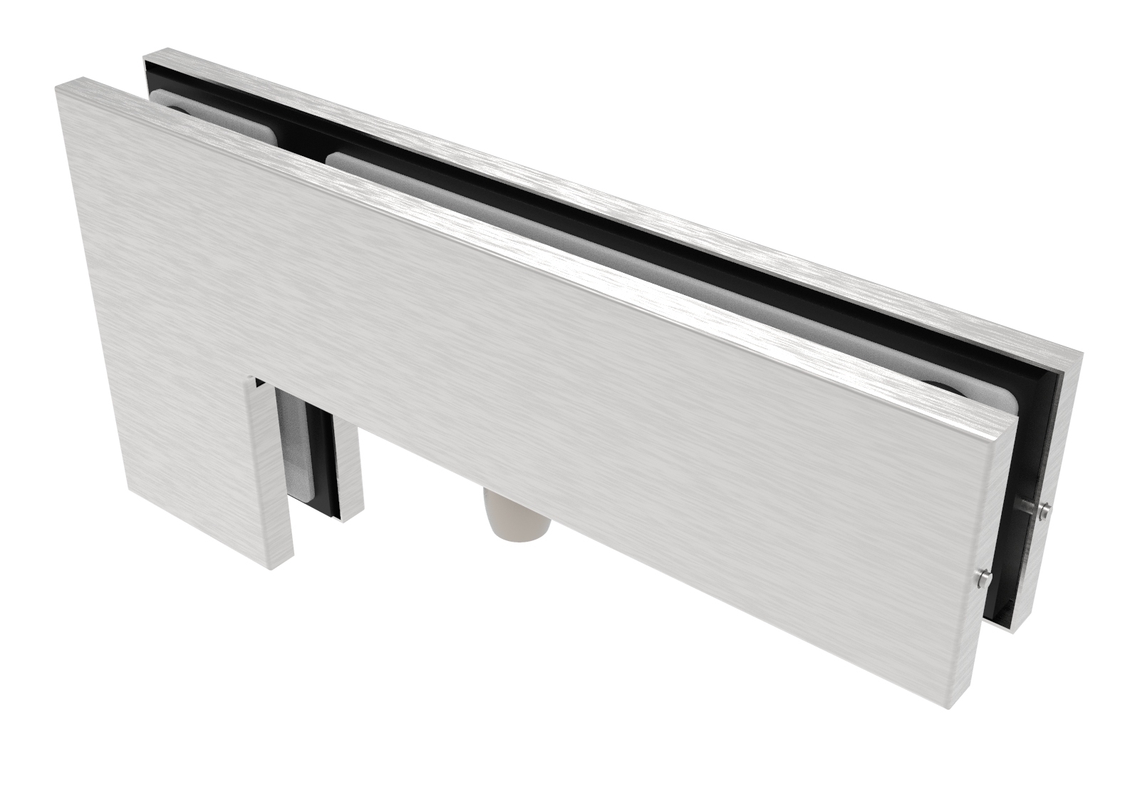Edelstahl Eckzapfenbeschlag fuer Glastuer -10-12mm- Seiten-Oberlicht- geschliffen-89-11GS304ZP808S-A.4