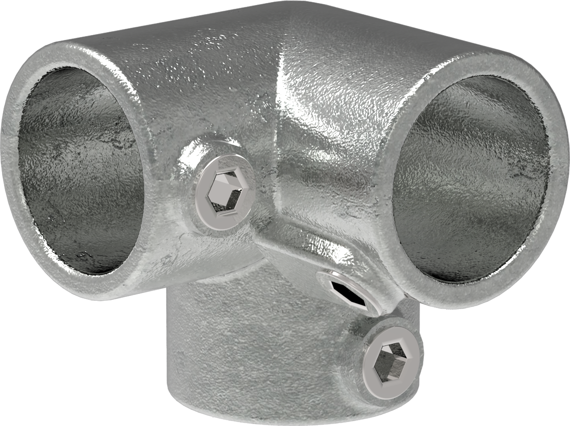 Rohrverbinder - Dreiweg-Eckstueck 90° - 128C42 - 42-4 mm - 1 1-4- - Feuerverzinkt u. Elektrogalvanisiert-128C42