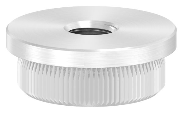 Einsteckkappe V2A Edelstahl fuer Rohr Ø 26-9 x 2-0 mm mit M8 Gewinde flach-11-5123.4