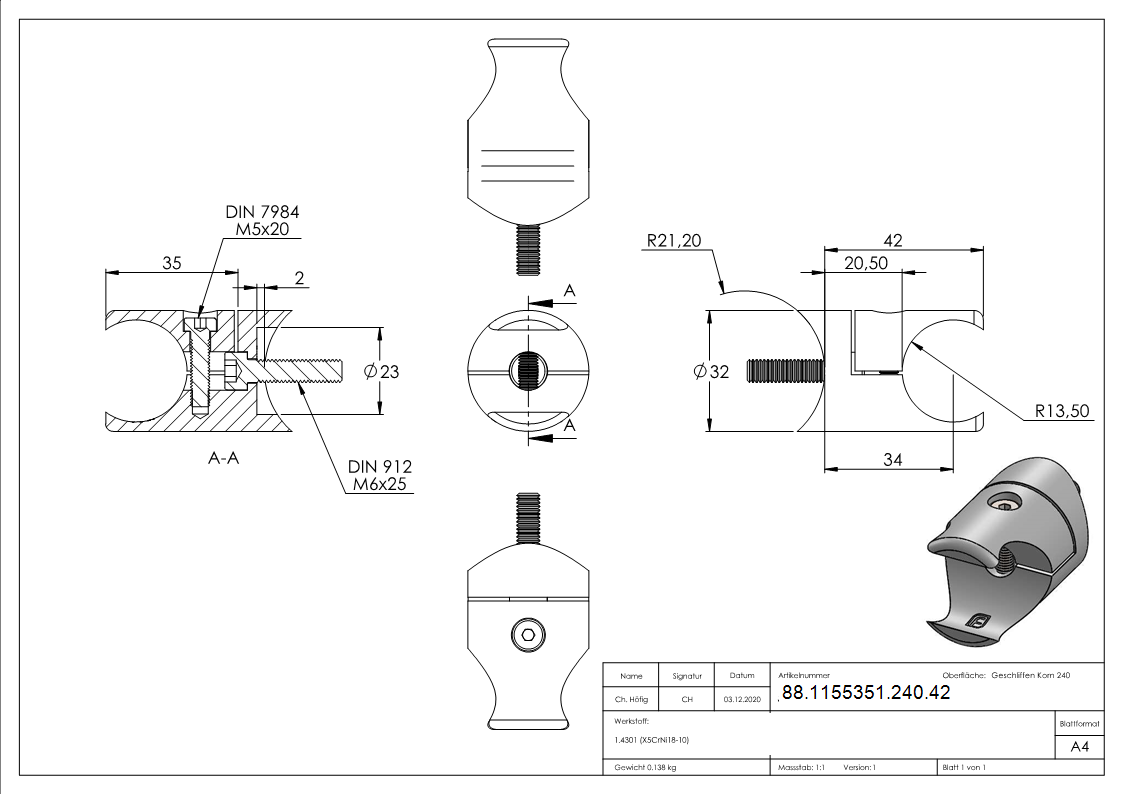 Blechhalter fuer Klemmprofil 27mm Anschluss- 42-4mm-88-1155351-240.42