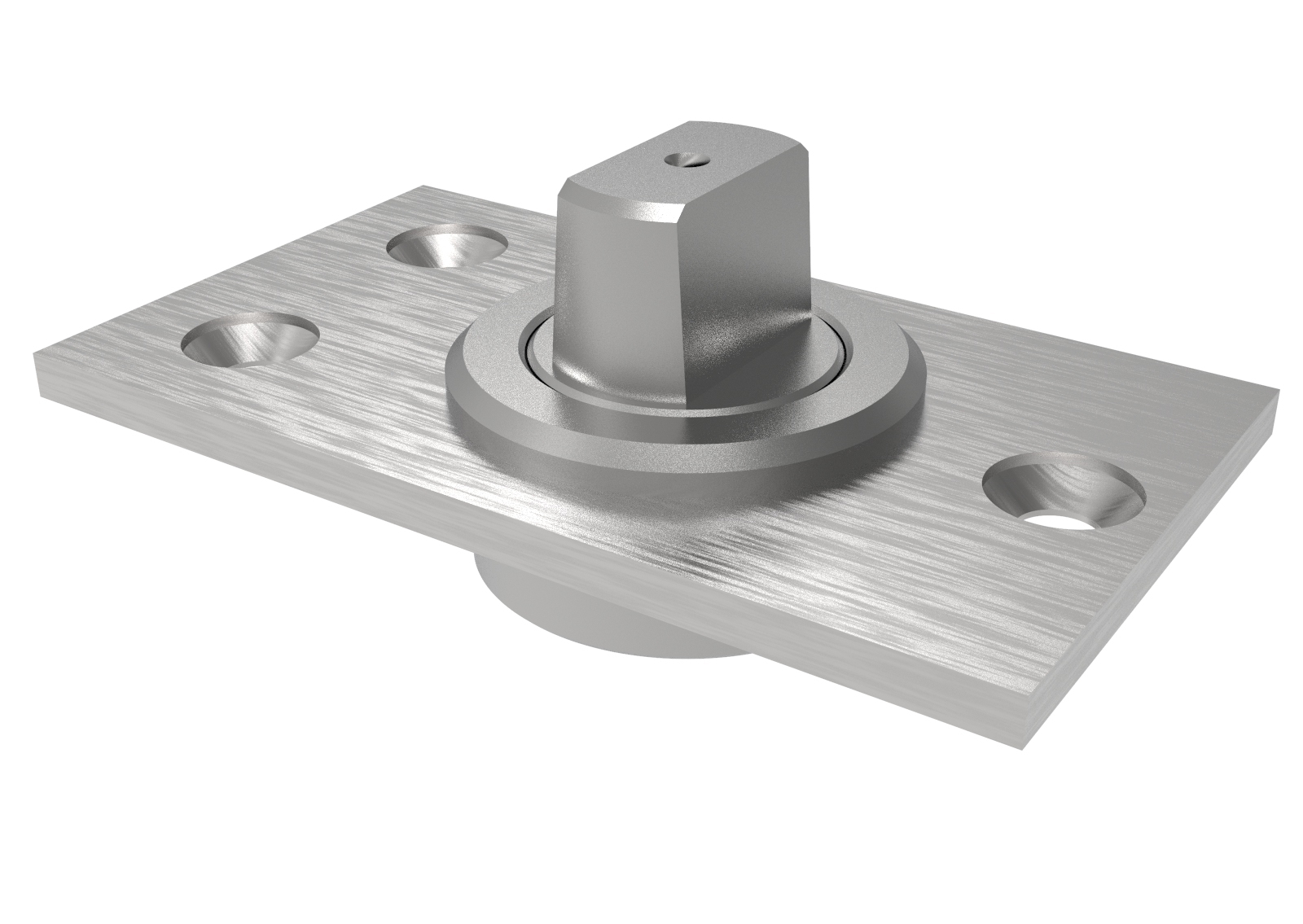 Edelstahl Bodenlager mit Zapfen fuer Tor - Tuer Scharniere- geschliffen-89-11GS304ZP802SB-A.4
