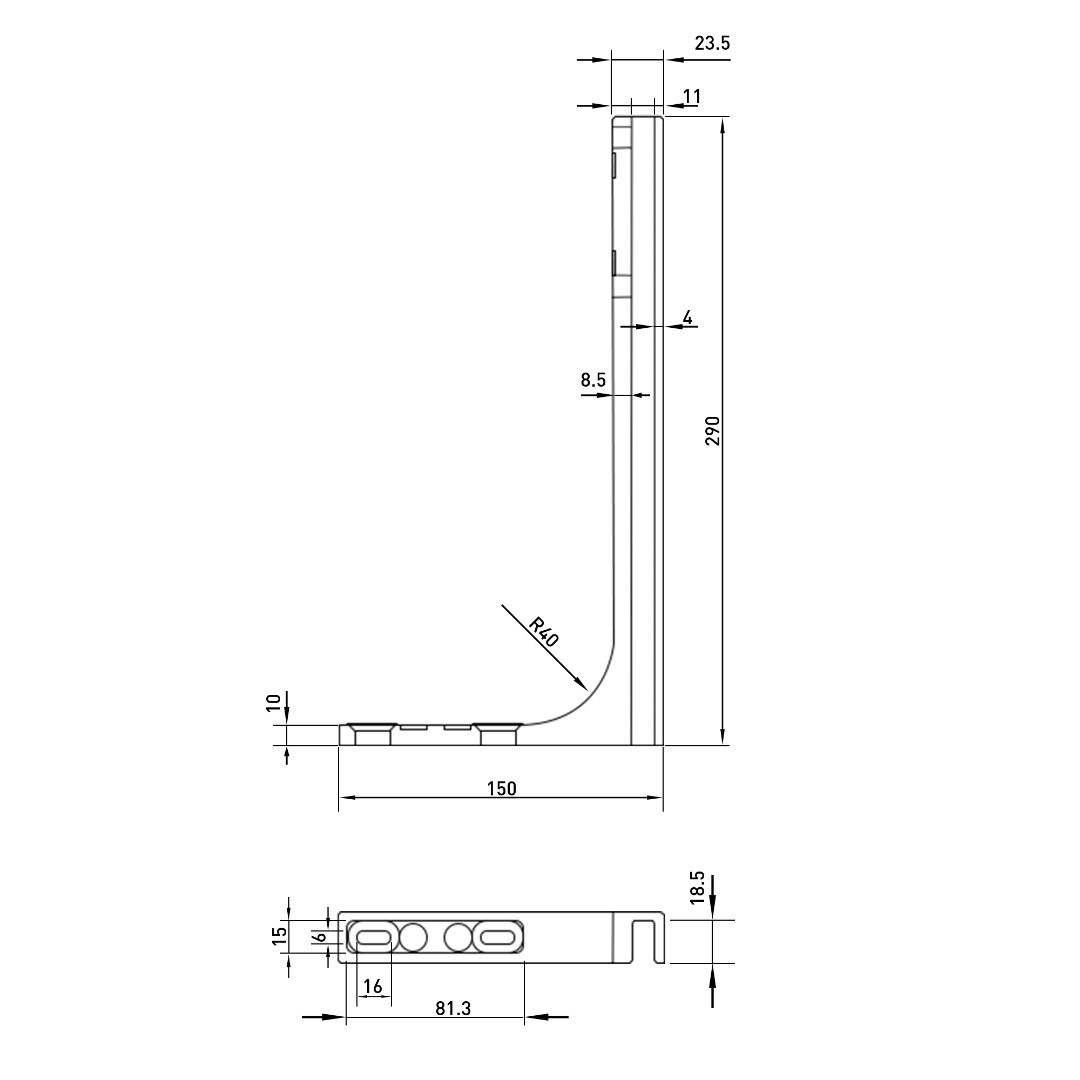 Edelstahl Stabilisierungswinkel fuer Glas 8-12mm- glaenzend poliert-89-11GS304ZP900LPCR-A.4