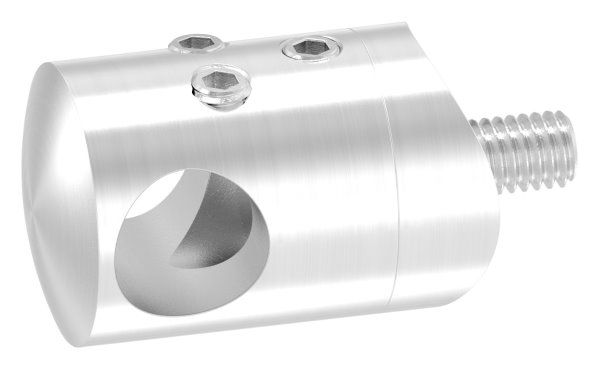 Querstabhalter V2A Edelstahl – Anschluss 33-7 mm fuer Rundstaebe 12 mm zum Verbinden -Stoss- inkl- Schrauben-11-1043.4