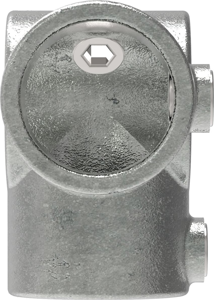 Rohrverbinder - Eckstueck durchgehend - 116C42 - 42-4 mm - 1 1-4- - Feuerverzinkt u. Elektrogalvanisiert-116C42