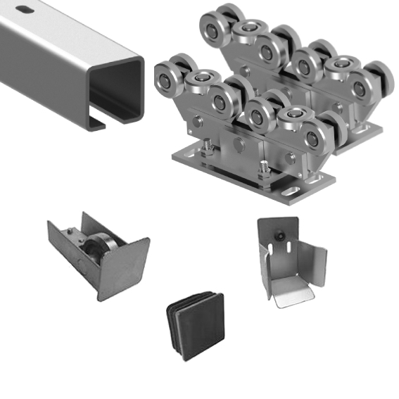 Beschlagset fr freitragende Schiebetore Stahl verzinkt fr Profil 80 x 80 mm-89.SV80X80ZNDHEAVY