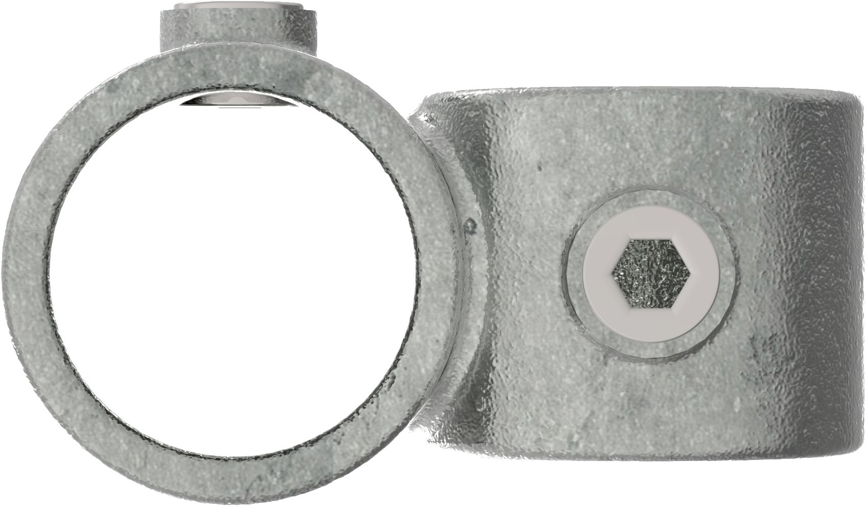 Rohrverbinder Kreuzstueck vorgesetzt 90° Ø 26-9 mm -3-4- - Temperguss verzinkt - 161A27-161A27