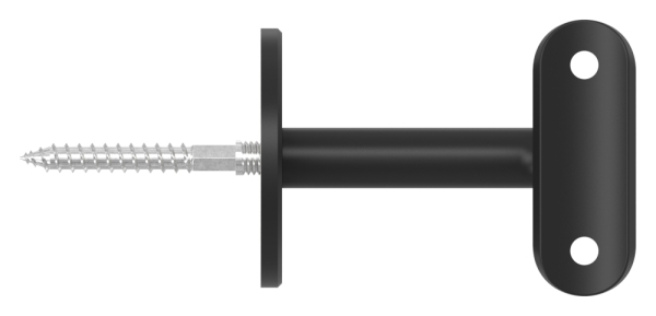 Handlaufhalter Edelstahl V2A fuer Ø 42-4 mm Ronde Ø 60 mm RAL 9005 schwarz matt-88-1150369-240-42.9005