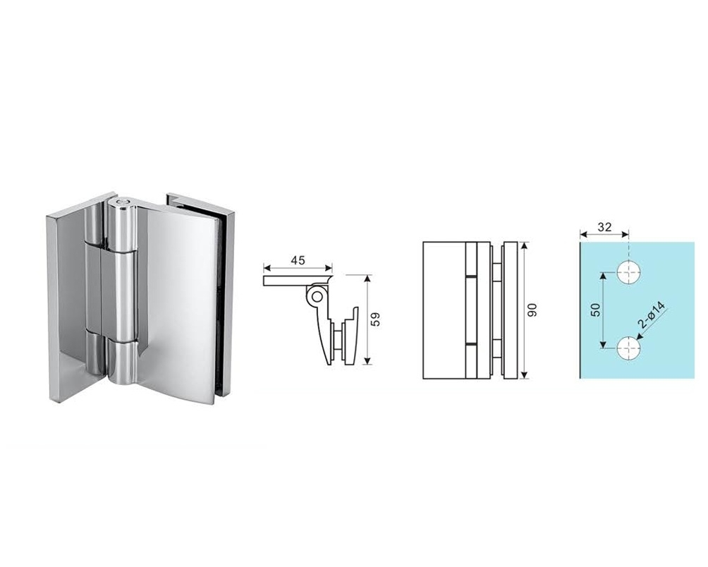 Glastuerscharnier 90° fuer Glasmontage Messing Oxid Schwarz 8-12mm-89-11GSBLACKDB90601S-A.4