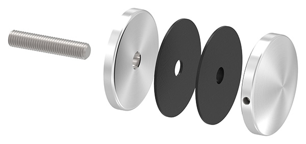 Glaspunkthalter Ø 72 mm- V2A- Anschluss- Flach mit AbP-10-5200.4