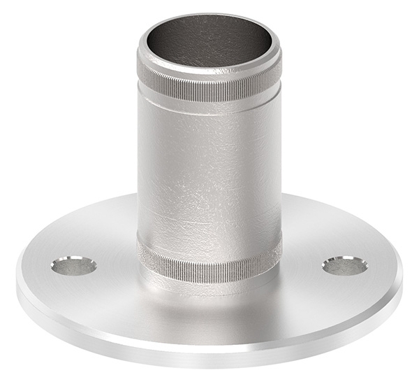 Wand- und Bodenanker mit Raendelung  Masse- Ø 100x6mm fuer Rohr Ø 42-4x2-6 mm - V2A-11-3033.4
