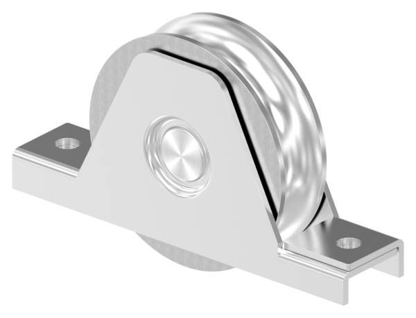 Schiebetorrolle Edelstahl V4A  90 mm Rundrille  20 mm mit Bgel-88-11340-90.V4A