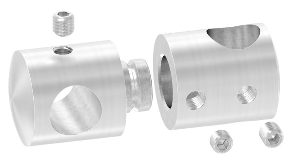 Querstabhalter V2A Edelstahl – Doppel fuer 2 Rundstaebe 12 mm inkl- Schrauben-11-1627.4