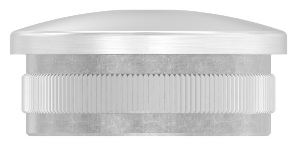 Einsteckkappe V2A Edelstahl fuer Rohr Ø 42-4 mm 2-0 mm Wandstaerke M8 Gewinde leicht gewoelbt-11-5231.4