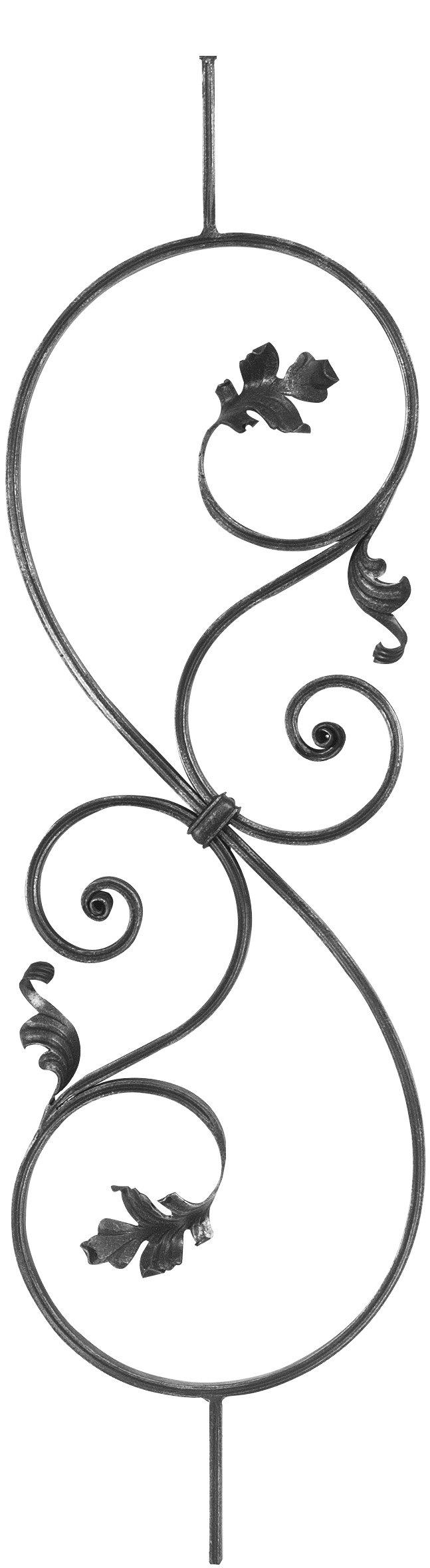 Zierstab - Laenge- 900 mm - Material- 16x8 mm gerillt - Stahl S235JR- roh-30-1157.8