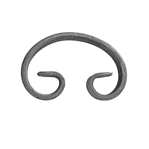 C-Zierelement Stahl roh 130x80 mm- Materialstaerke 12x6 mm-89-11E103TOP130-A.4