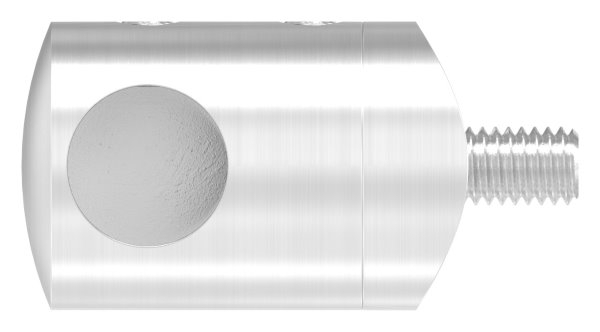 Querstabhalter V2A Edelstahl – Anschluss 33-7 mm fuer Rundstaebe 12 mm mit Sackloch Abschluss links inkl- Schrauben-11-1028.4