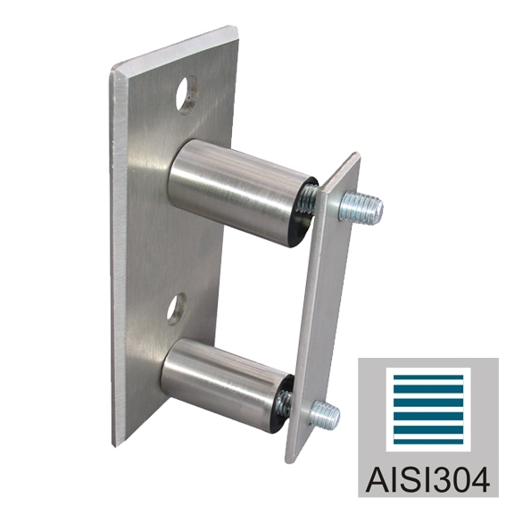Pfostenverankerung seitlich Edelstahl AISI 304 fuer Vierkantrohr 40x40 mm geschliffen-89-11A60054-A.4