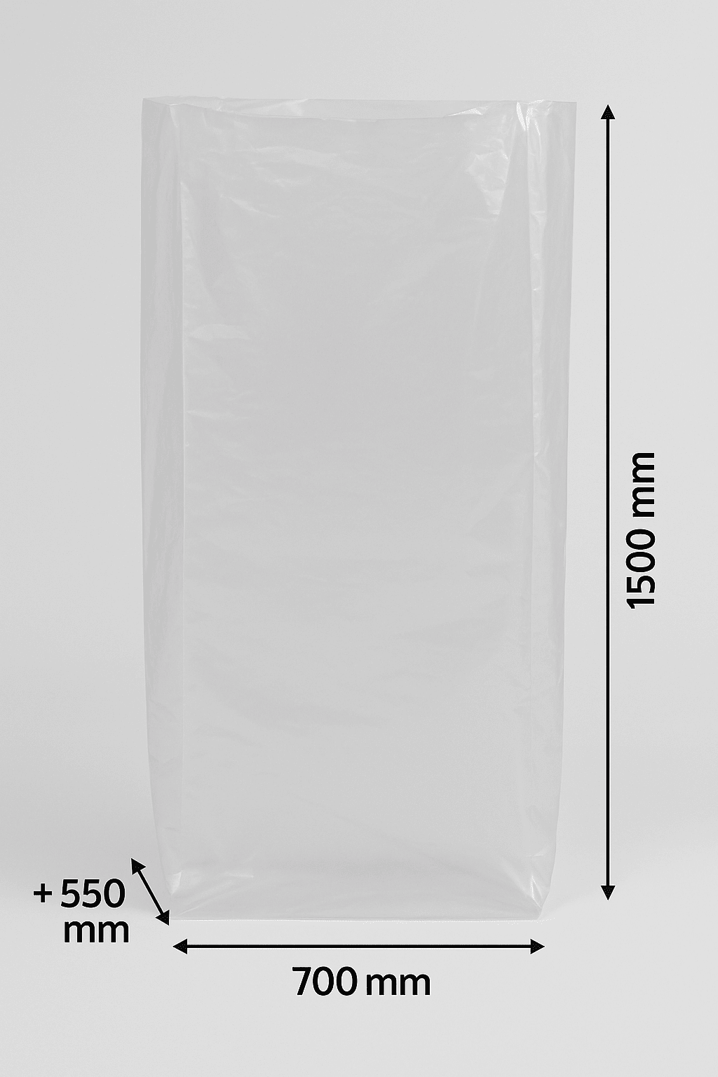 20 Stueck - XXL Muellsaecke 250 Liter Transparent 60my - Extra Reissfest 150cm lang - Profi Entsorgungssack-1SFB700-550X150060_20