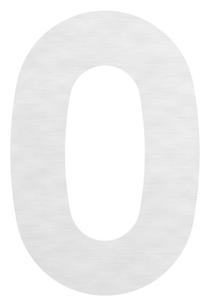 Hausnummer 0 - 9 - gross - Masse- 200 mm x 300 mm - V2A-11.8064