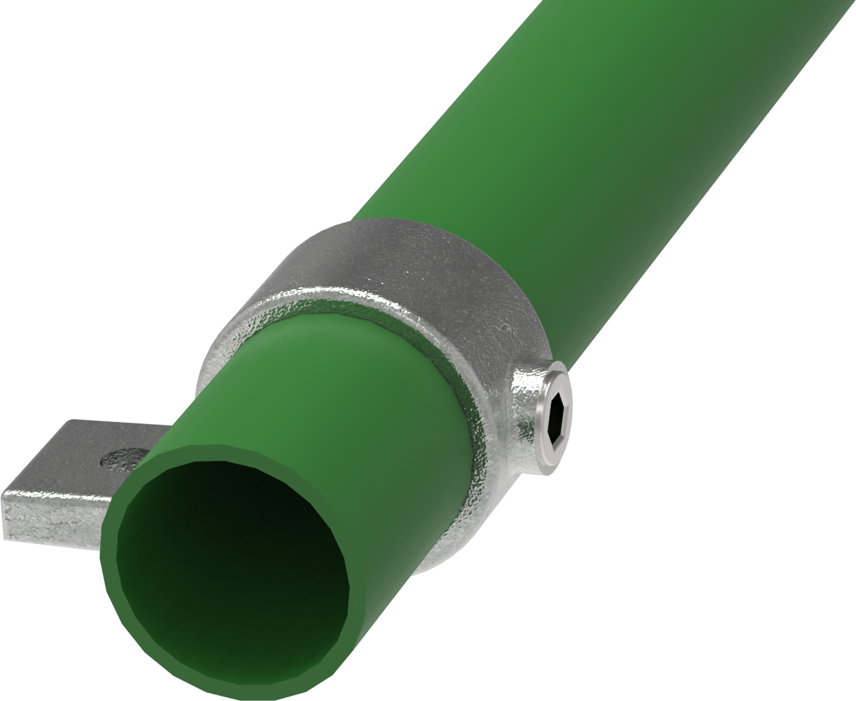 Rohrverbinder - Befestigungsring mit Flansch 1 Bohrung - 199B34 - 33-7 mm - 1- - Feuerverzinkt u. Elektrogalvanisiert-199B34