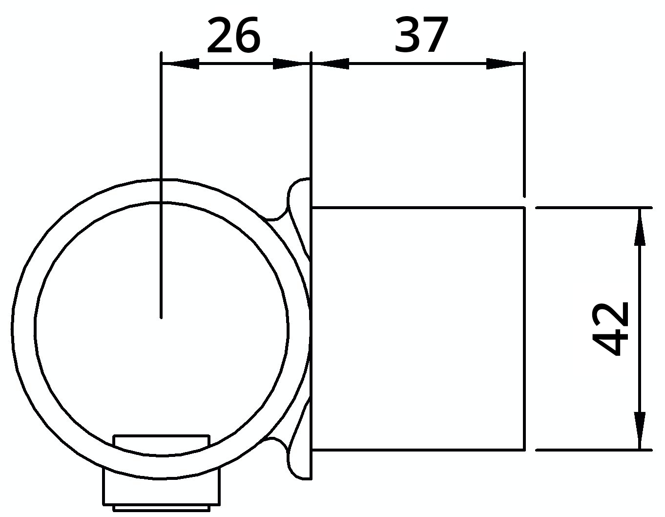 Rohrverbinder - Drehstueck - 147C42 - 42-4 mm - 1 1-4- - Feuerverzinkt u. Elektrogalvanisiert-147C42