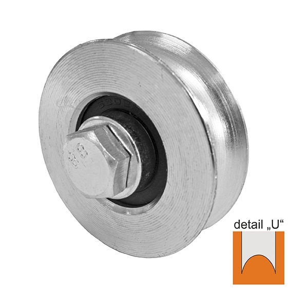 Schiebetorrolle U-Rille Stahl verzinkt  60 mm fr M10 Achse bis 200 kg-89-11H06U60-A.4