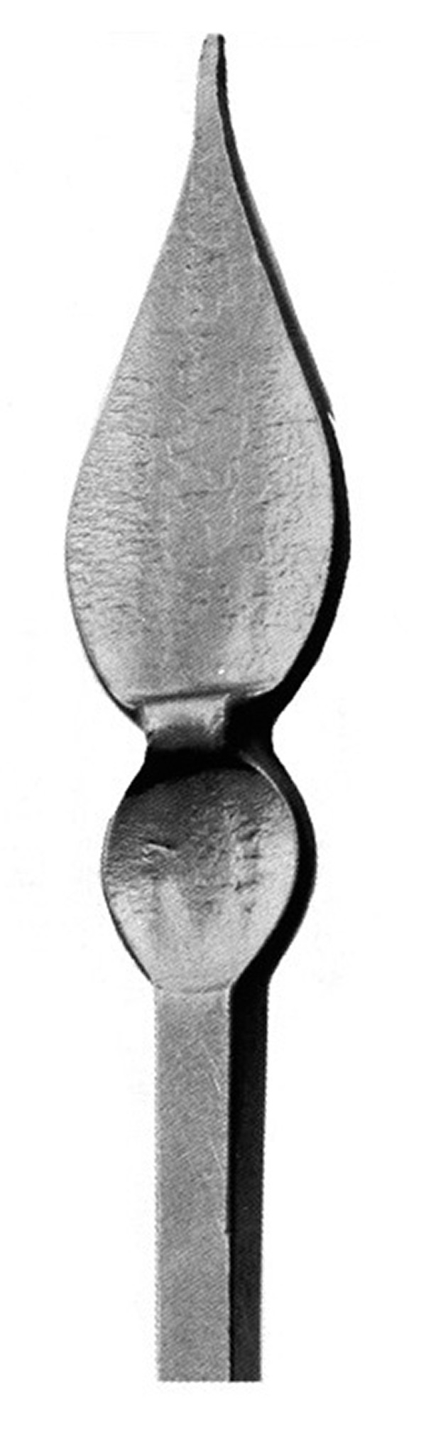 Zaunspitze - Hoehe- 200 mm - Material- 12x12 mm - Stahl S235JR- roh-30-2580.8