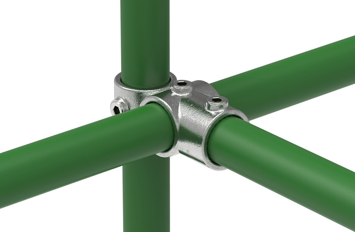 Rohrverbinder - Kreuz-T-Stueck kombiniert - 165 - 26-9 mm - 60-3 mm - 3-4- - 2- - Feuerverzinkt u. Elektrogalvanisiert-165