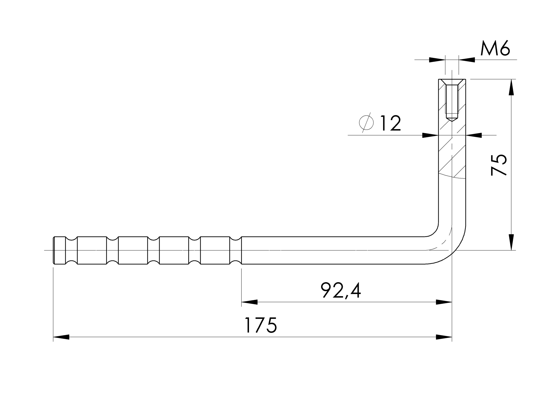 Handlaufhalter Edelstahl AISI 304 Schliff fuer Wandmontage-89-11A0120000M6-A.4