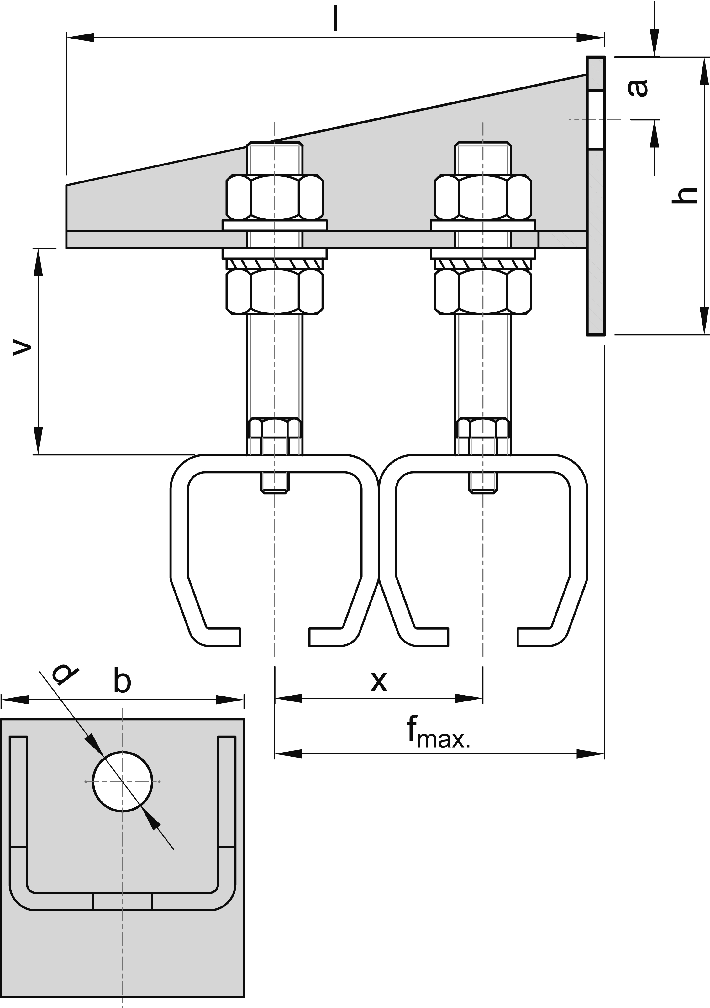 Wandkonsole zweifach Schiebetor MEA Gr- 3 - 4 verzinkt 10335430-60-0035.7